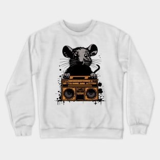 Boombox Rat Graffiti Splash Art Crewneck Sweatshirt